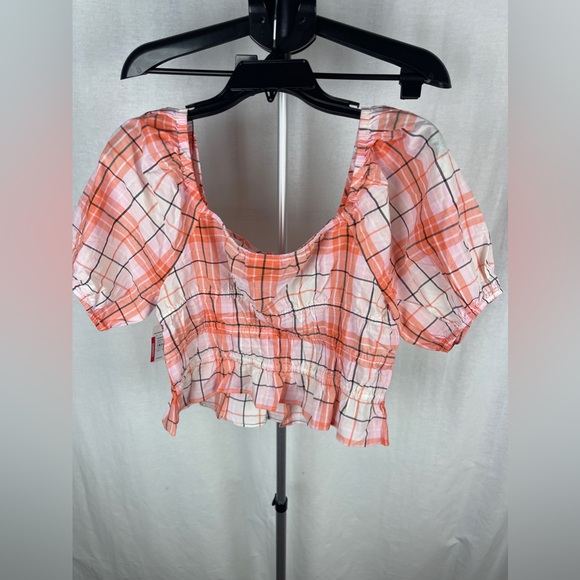 Abound SQUARE NECK YARN DYE TOP IN CORAL PINK Size Large NWT - Picture 5 of 11